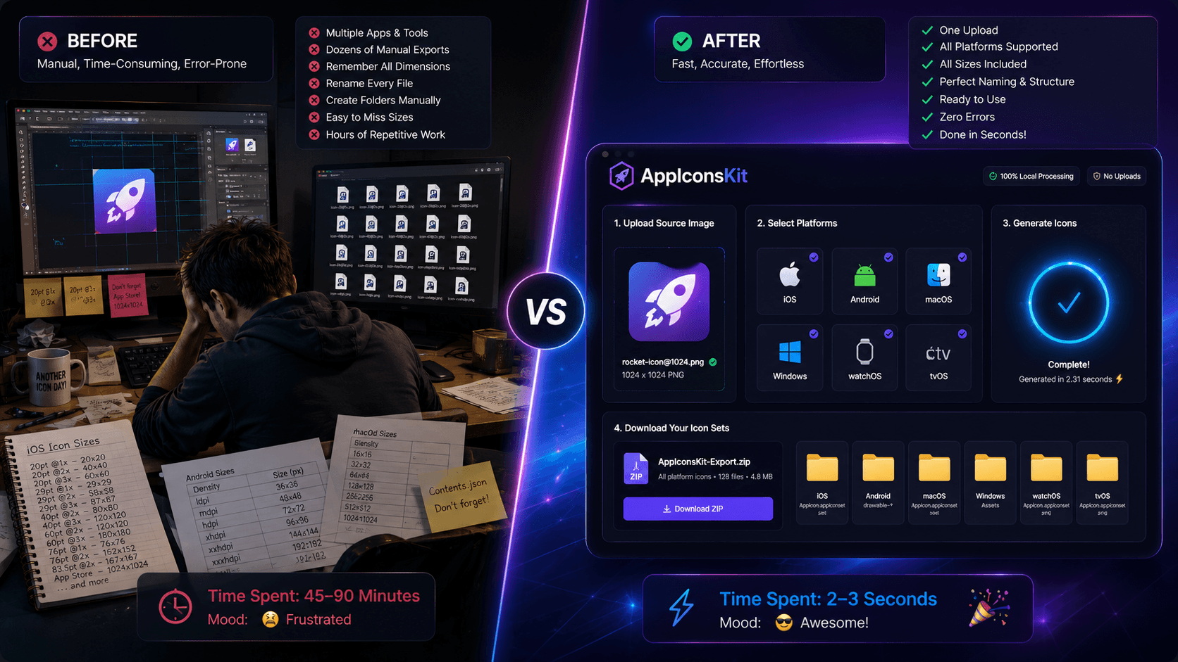 AppIconsKit generating app icons for all platforms in seconds