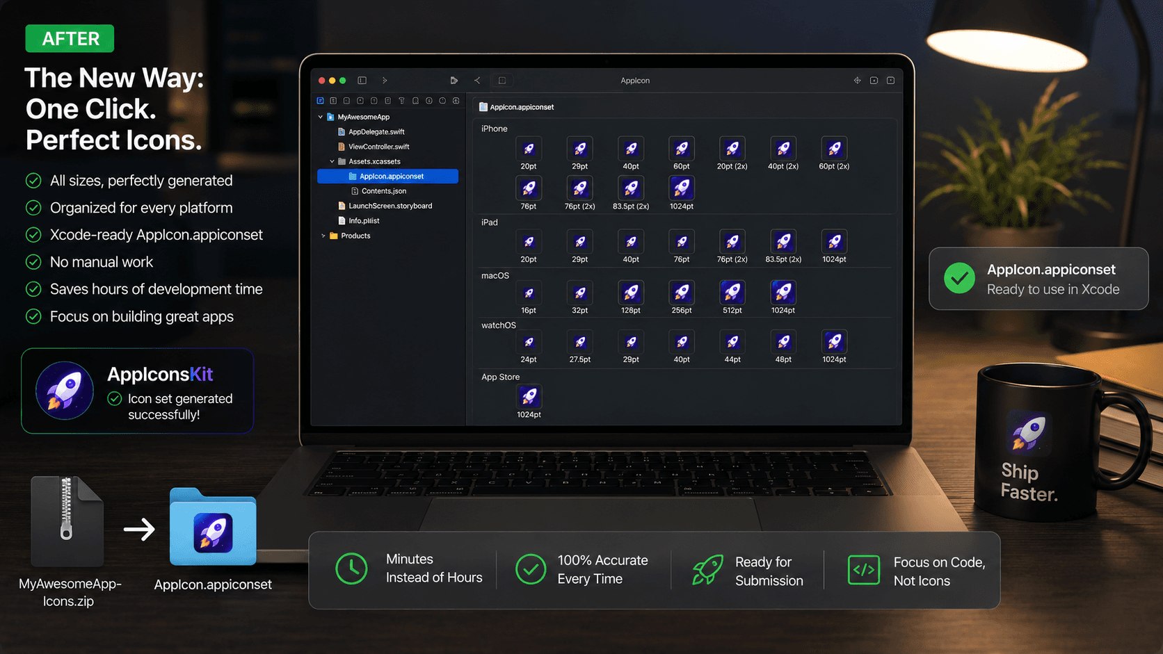 After AppIconsKit organized Xcode ready icon set download
