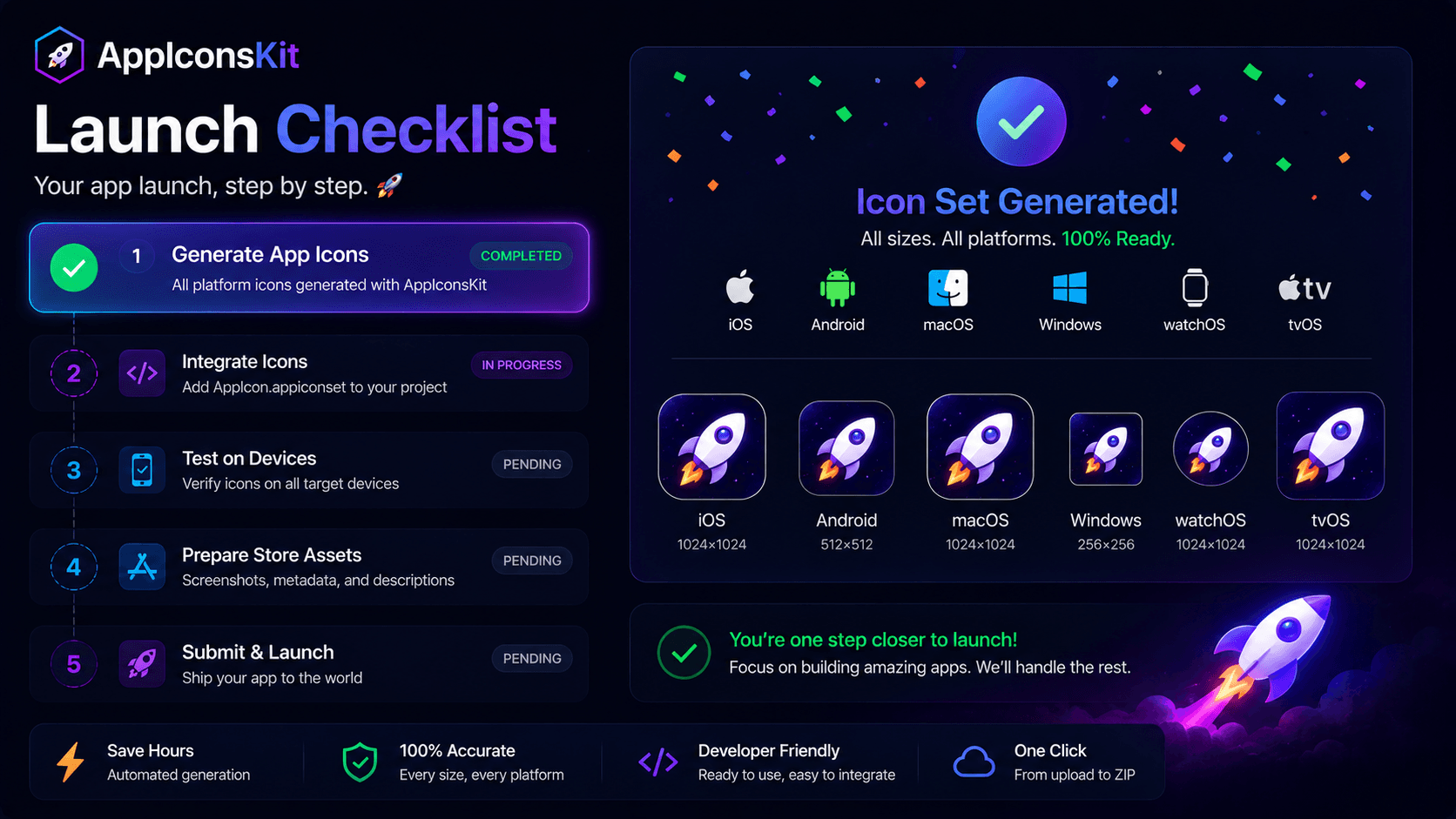 App icon generation as part of the developer launch week checklist